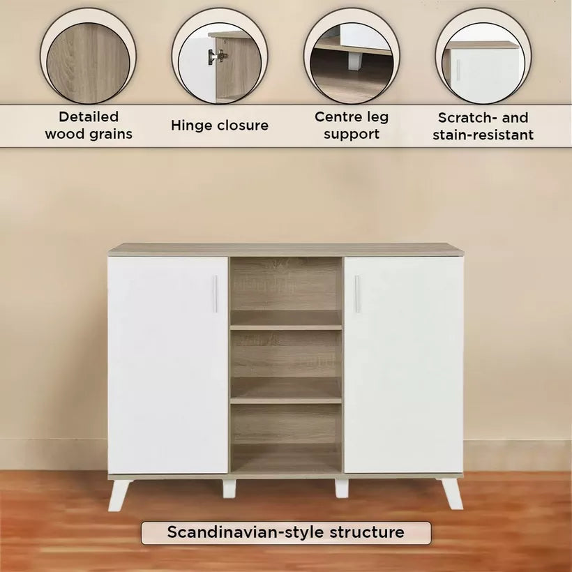 Modern Coffee Bar Cabinet, 2 Doors, Multiple Shelves, And Adjustable Shelving To Store
