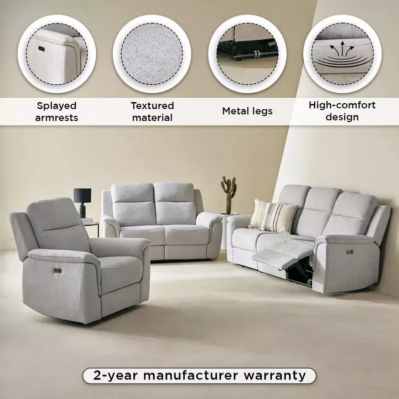 Elegant Electric Power Armchair Fabric Recliner Sofa