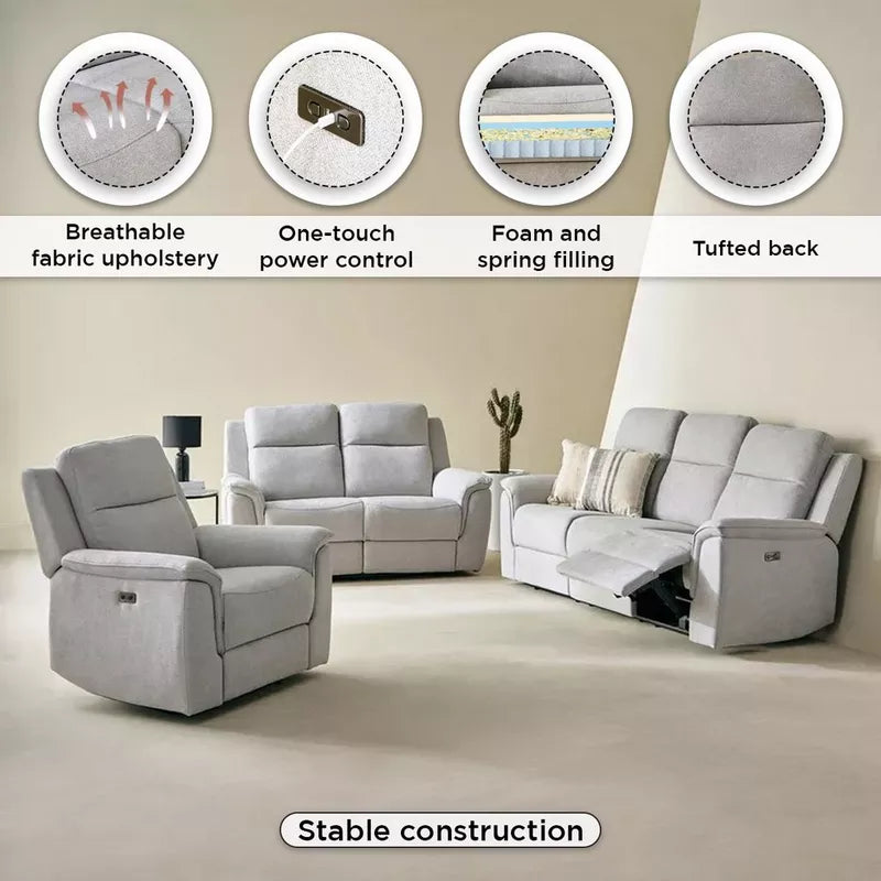 Elegant Electric Power Armchair Fabric Recliner Sofa