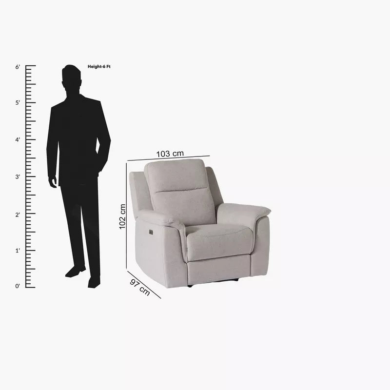 Elegant Electric Power Armchair Fabric Recliner Sofa