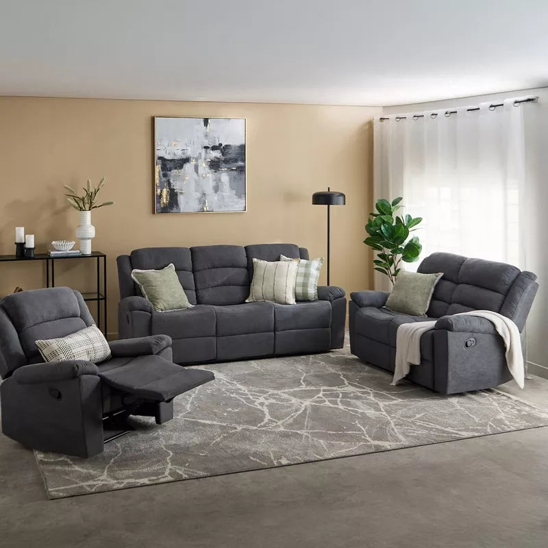 Luxury 2-Seater Fabric Recliner Sofa