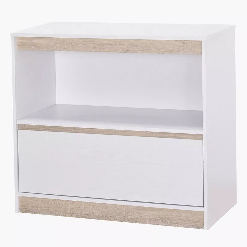 Mid Sleeper Single Bed with Study Desk and Storage - 90x190 cm-GCC Home Center