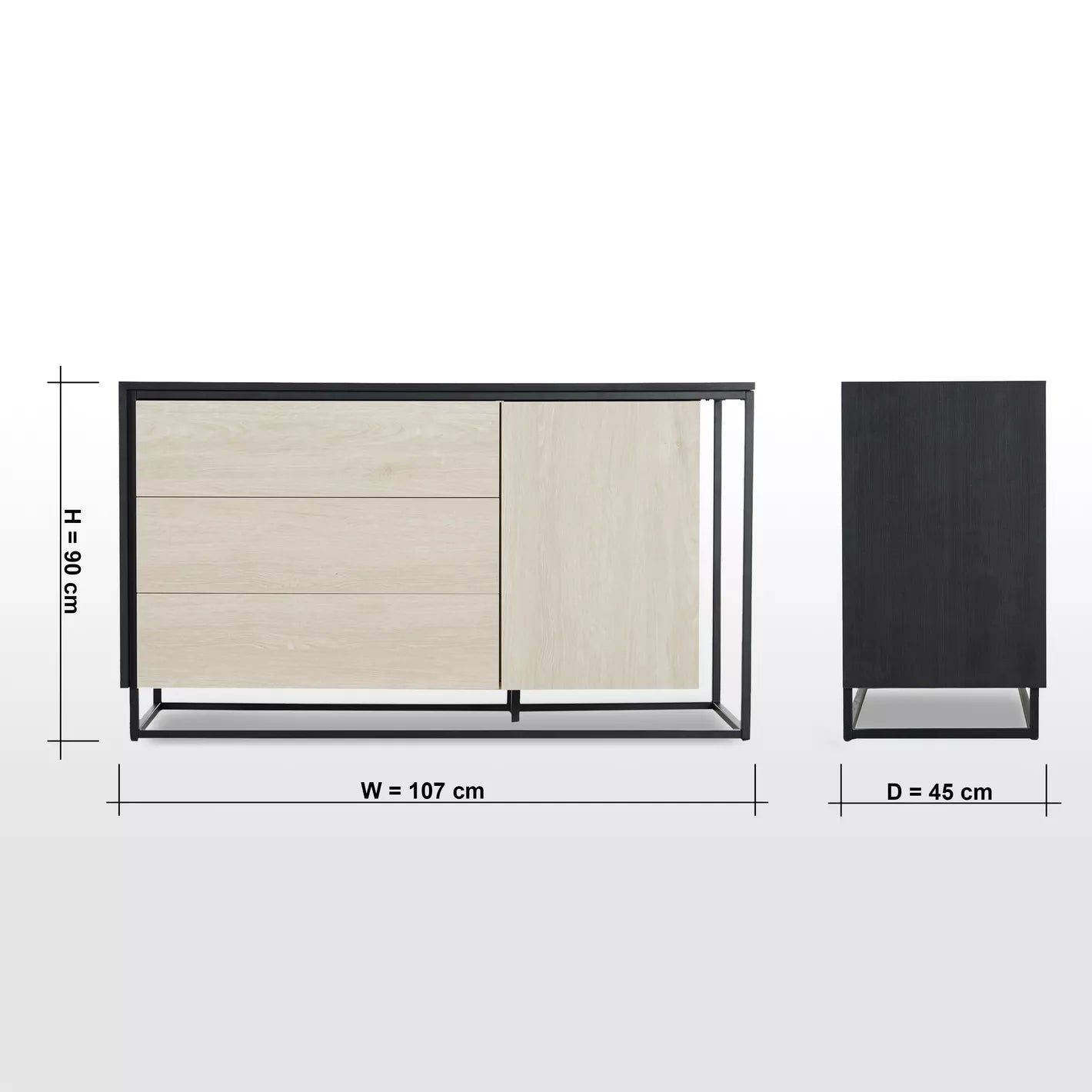 3-Drawer Dresser With Mirror, Engineered Wood With A Melamine Finish For Modern Bedroom-GCC Home Center