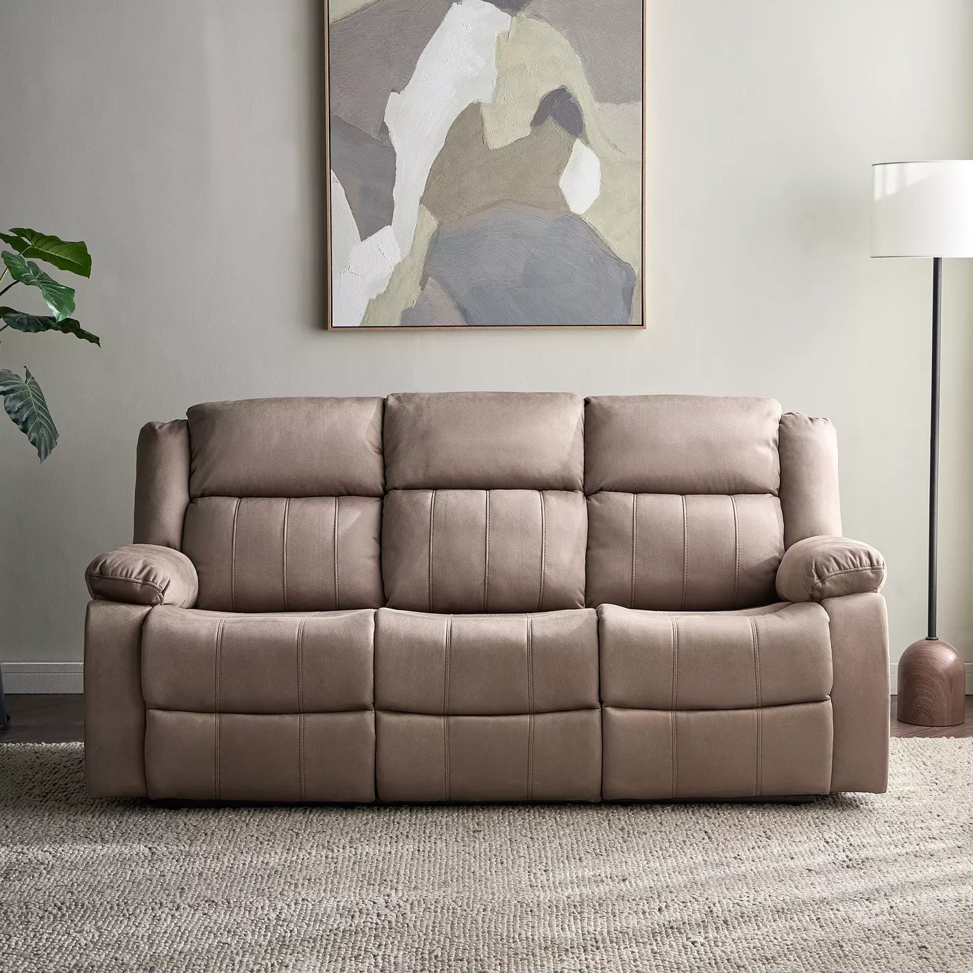 Baskin Elegant 3-Seater Fabric Recliner-GCC Home Center