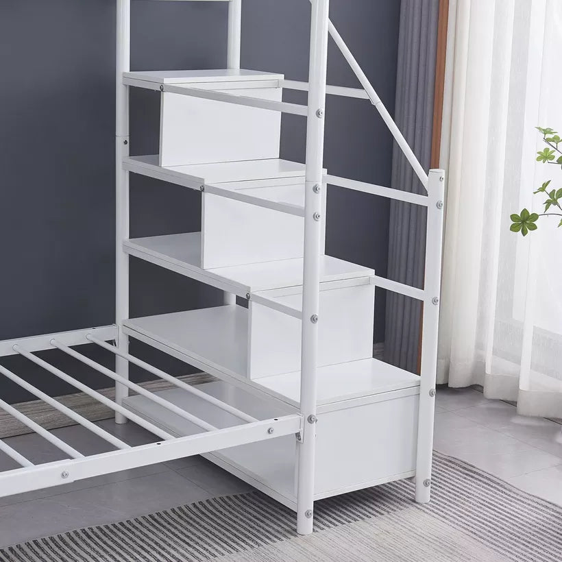 Single Bunk Bed with Steps - 90x190 cm-GCC Home Center