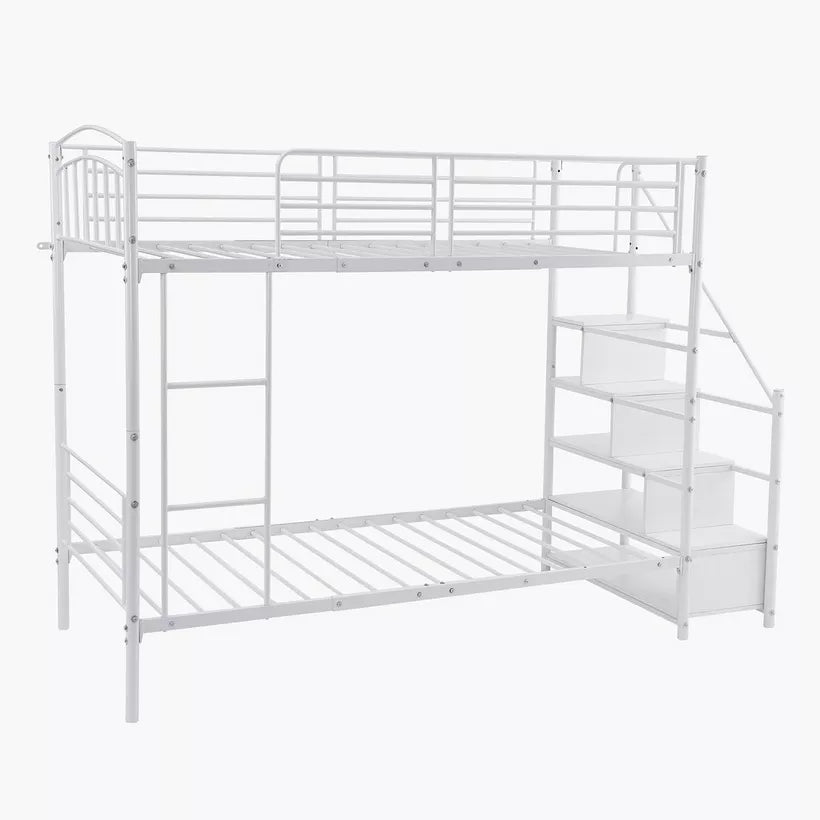 Single Bunk Bed with Steps - 90x190 cm-GCC Home Center