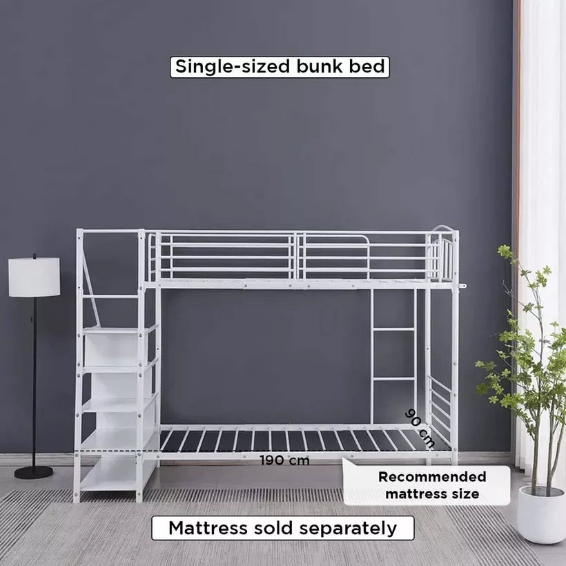 Single Bunk Bed with Steps - 90x190 cm-GCC Home Center