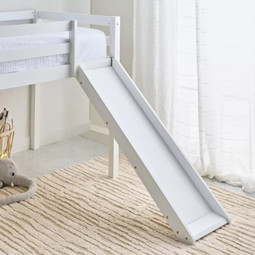Vanilla Loft Single Bed with Slide and Climbing Ladder - 90x200 cm-GCC Home Center