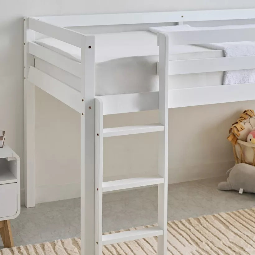 Vanilla Loft Single Bed with Slide and Climbing Ladder - 90x200 cm-GCC Home Center