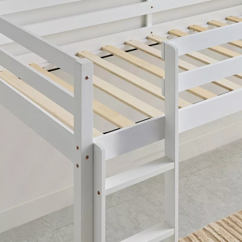 Vanilla Loft Single Bed with Slide and Climbing Ladder - 90x200 cm-GCC Home Center