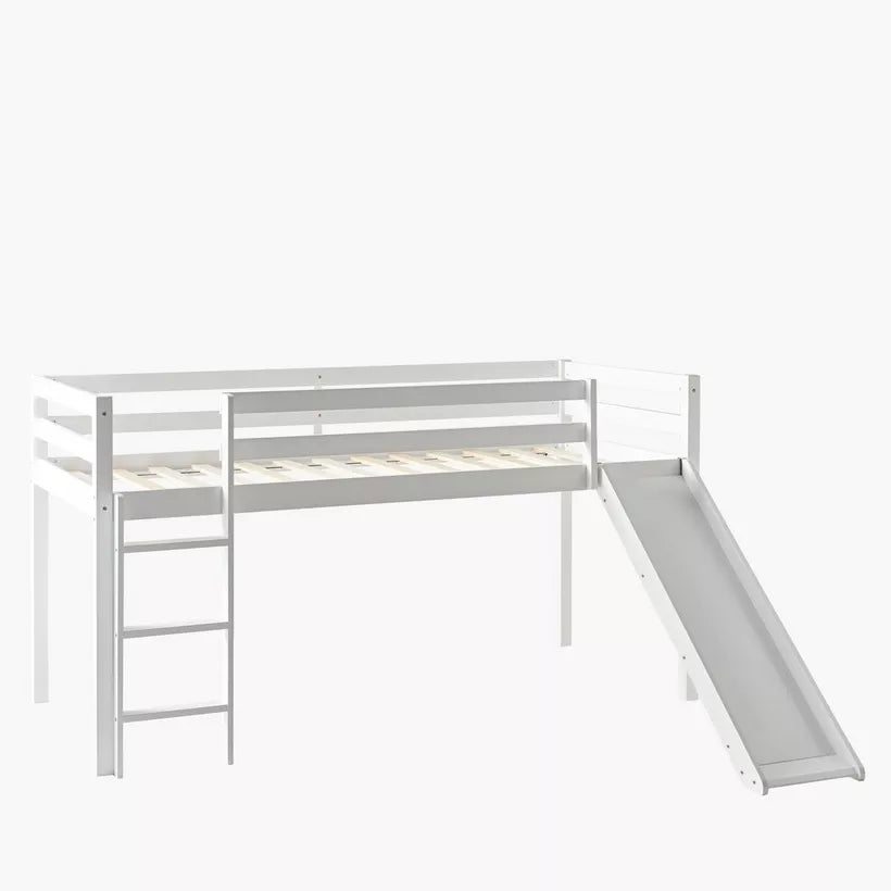 Vanilla Loft Single Bed with Slide and Climbing Ladder - 90x200 cm-GCC Home Center