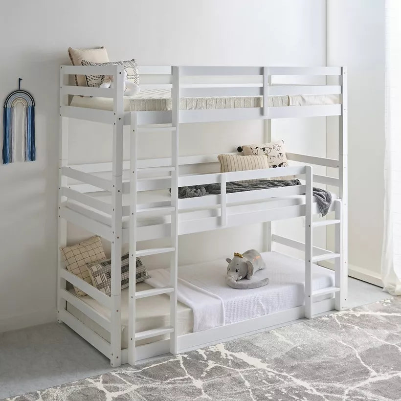 Vanilla Single Triple Bunk Bed - 90x200 cm-GCC Home Center