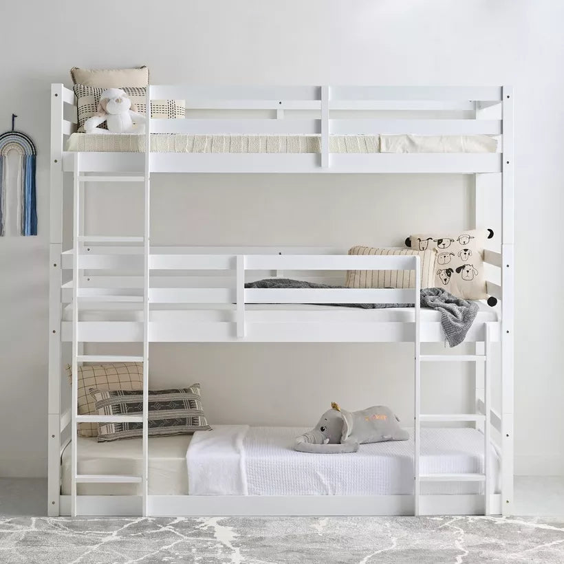 Vanilla Single Triple Bunk Bed - 90x200 cm-GCC Home Center