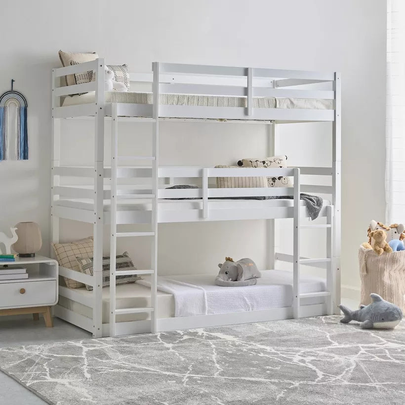 Vanilla Single Triple Bunk Bed - 90x200 cm-GCC Home Center