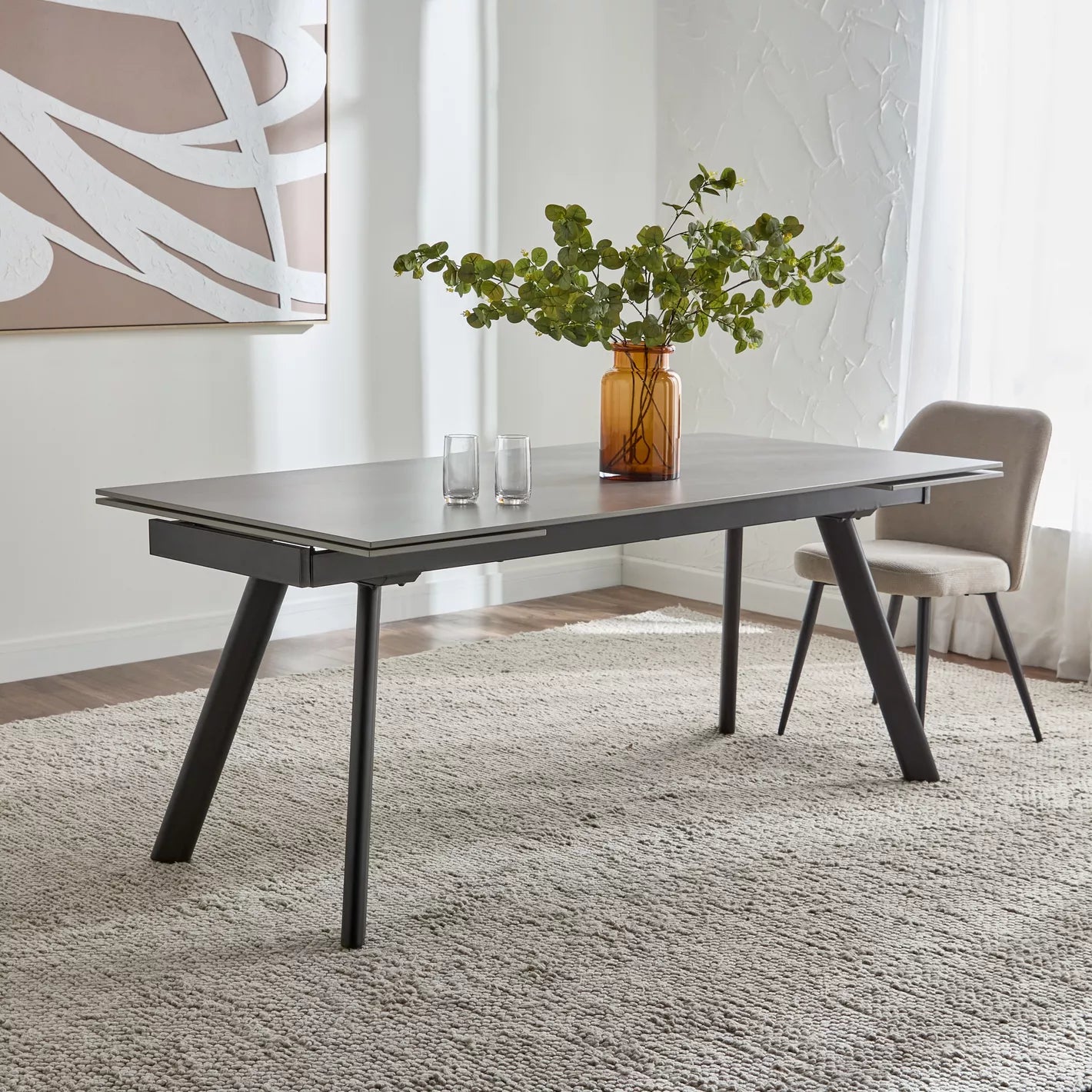 8-10 Seater Ceramic Top Extendable Dining Table-GCC Home Center