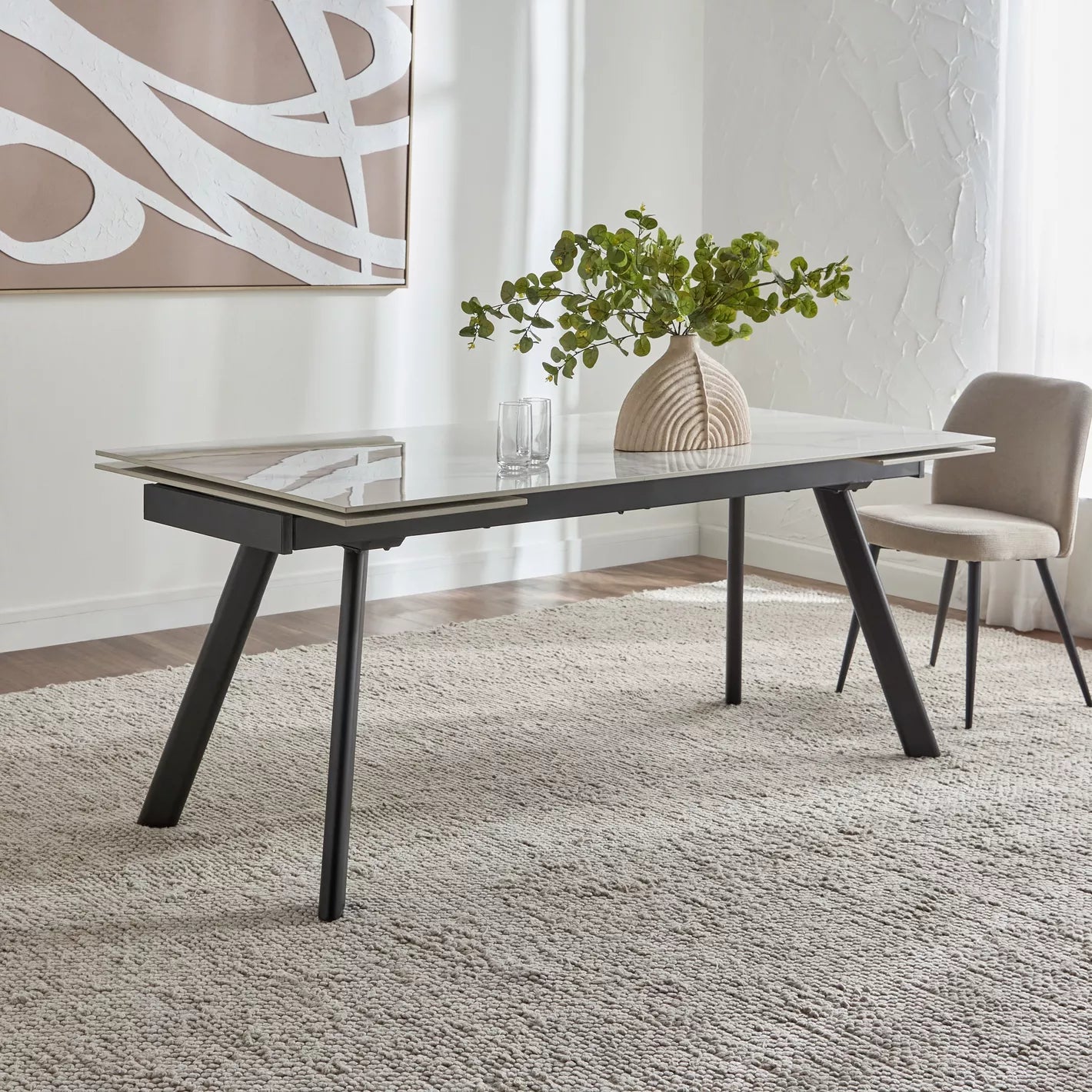 8-10 Seater Ceramic Top Extendable Dining Table-GCC Home Center