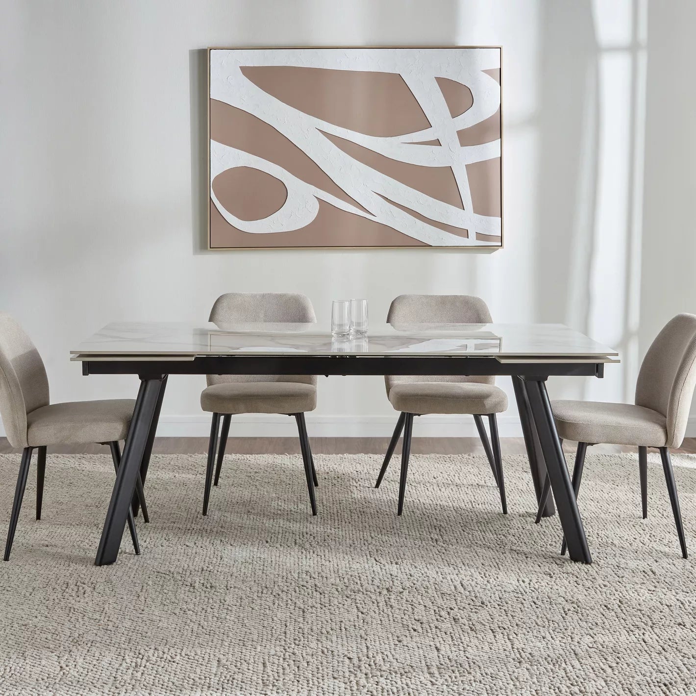 8-10 Seater Ceramic Top Extendable Dining Table-GCC Home Center