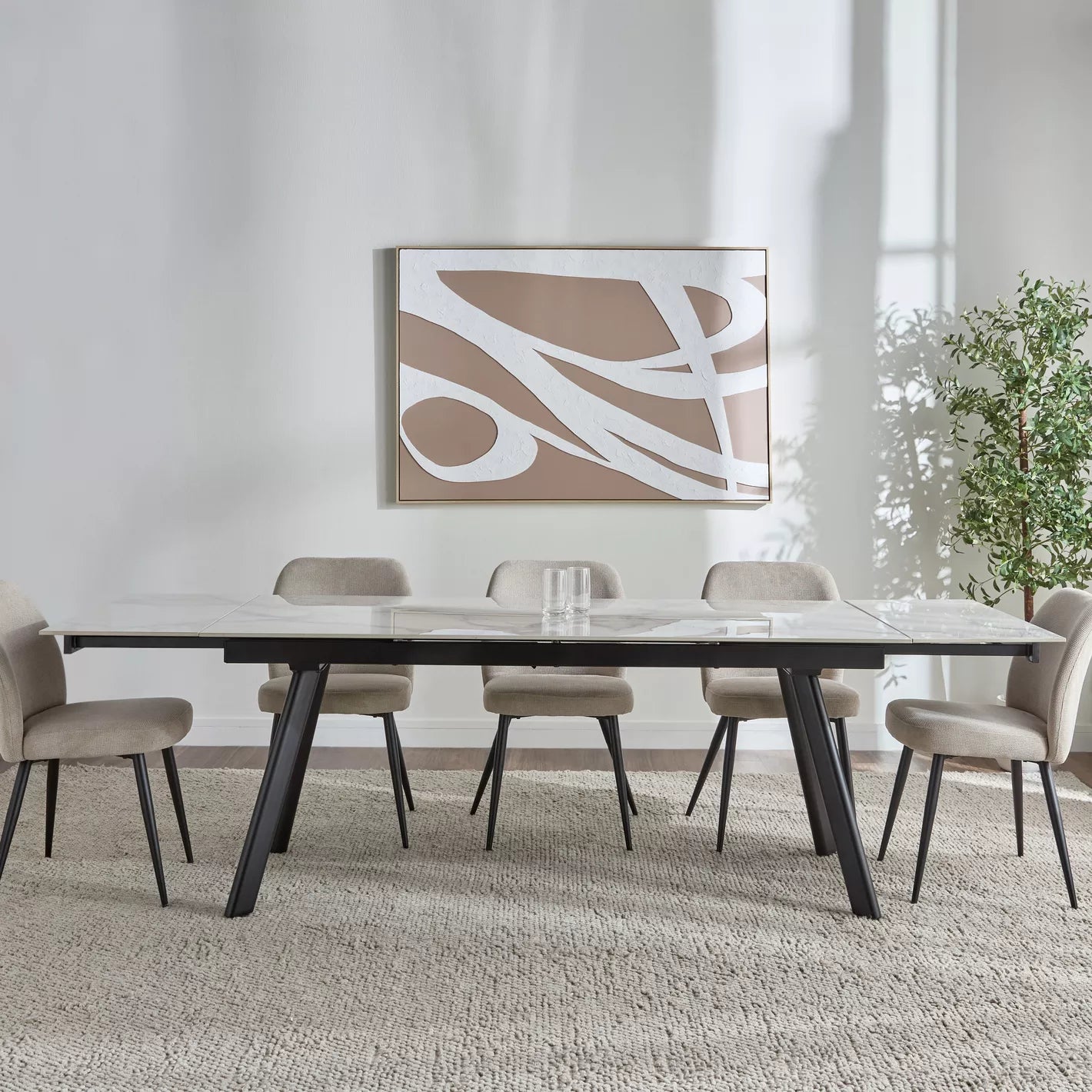 8-10 Seater Ceramic Top Extendable Dining Table-GCC Home Center