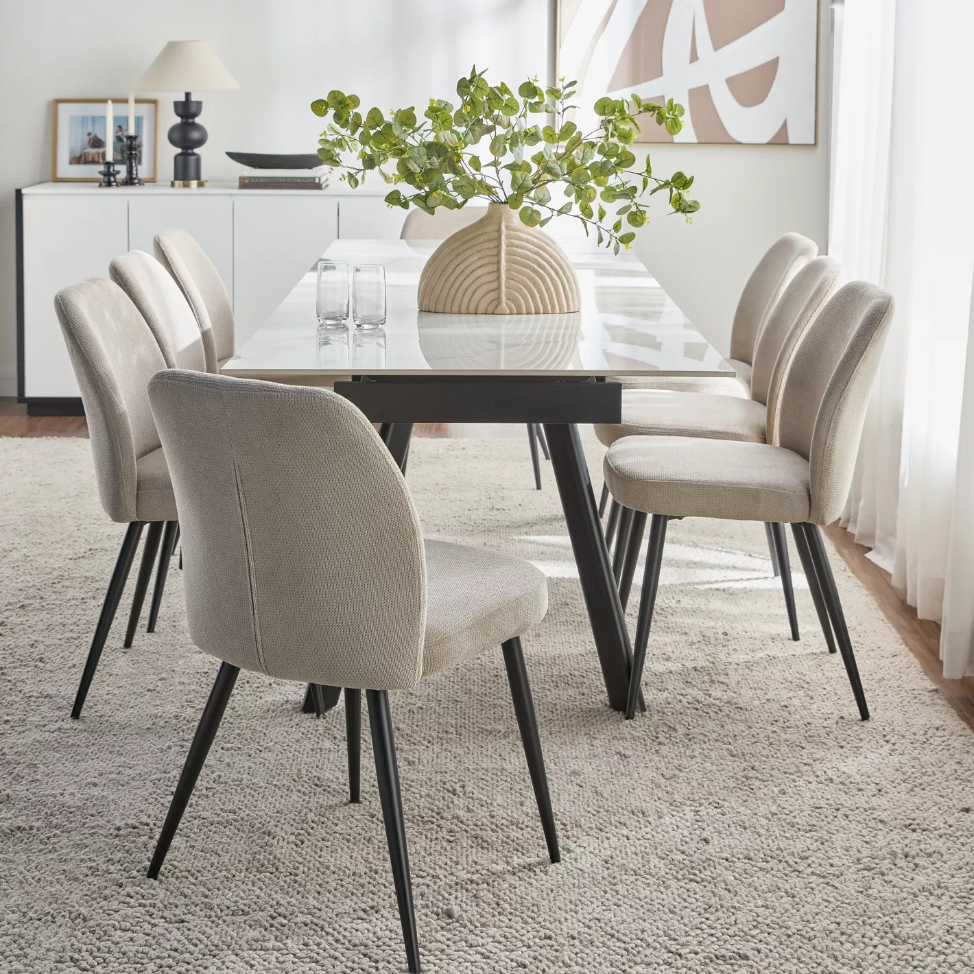 8-10 Seater Ceramic Top Extendable Dining Table-GCC Home Center