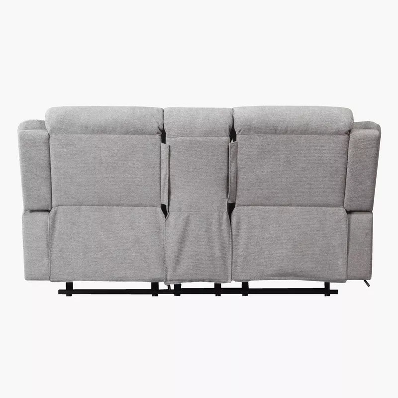 Hilton 2-Seater Fabric Recliner with Console, With 2 Cup Holders & USB Port
