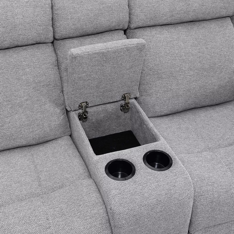 Hilton 2-Seater Fabric Recliner with Console, With 2 Cup Holders & USB Port