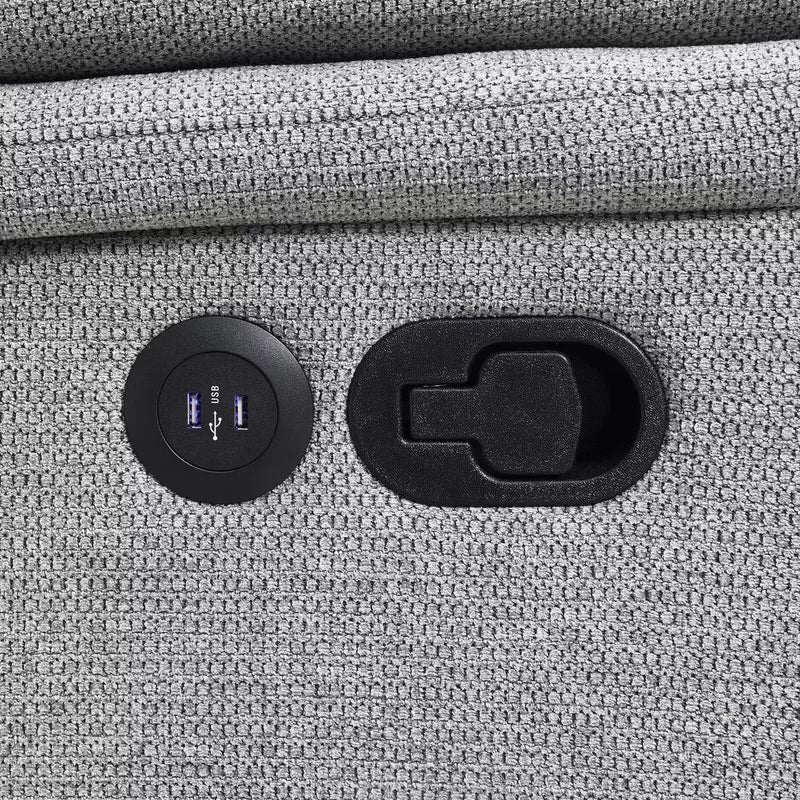 Hilton 2-Seater Fabric Recliner with Console, With 2 Cup Holders & USB Port