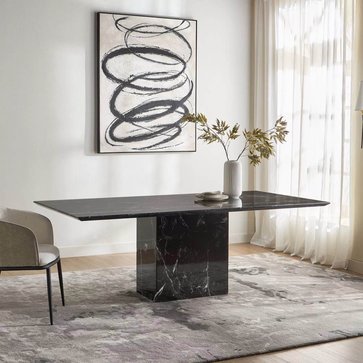 8-Seater Luxury Marble Top Dining Table-GCC Home Center