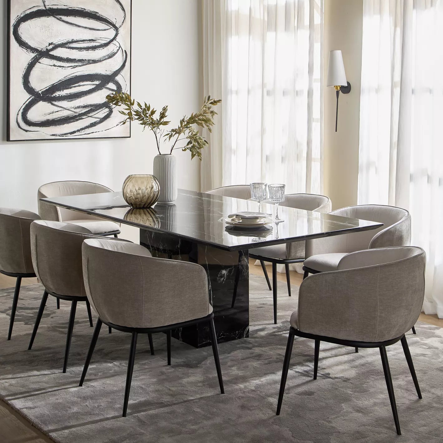 8-Seater Luxury Marble Top Dining Table-GCC Home Center