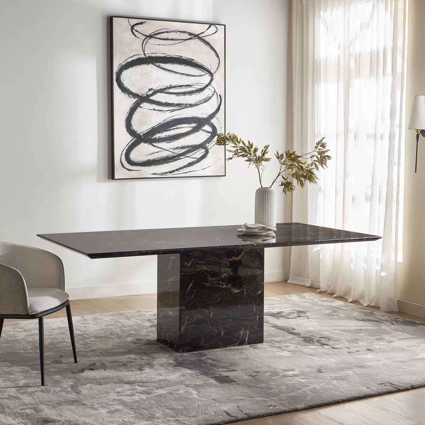 8-Seater Luxury Marble Top Dining Table-GCC Home Center
