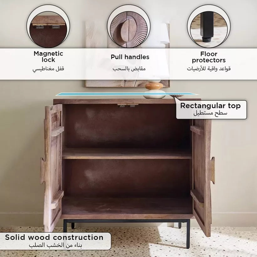 Carved 2-Door Solid Wood Buffet