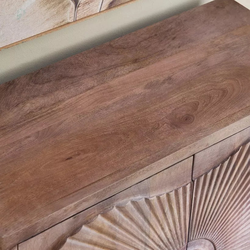 Carved 2-Door Solid Wood Buffet