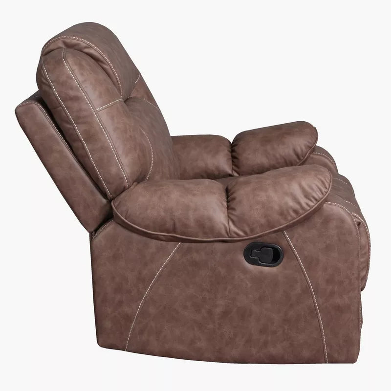 Gabon Leather Look Fabric Armchair Recliner with Swivel & Rocking