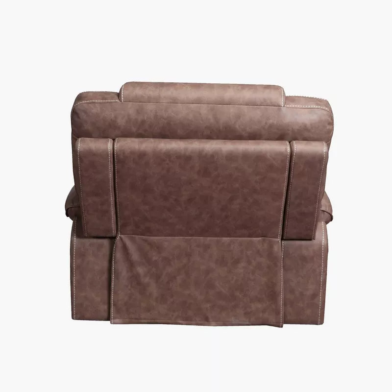 Gabon Leather Look Fabric Armchair Recliner with Swivel & Rocking