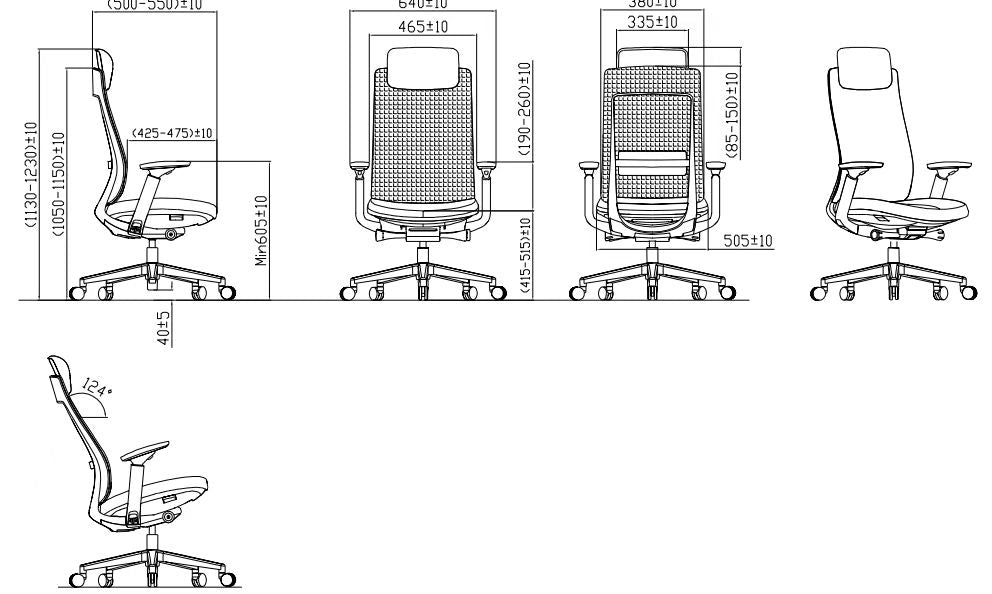 Ergonomic Multifunction Office Chair – Adjustable Headrest, 4-Position Lock, and Chrome Base