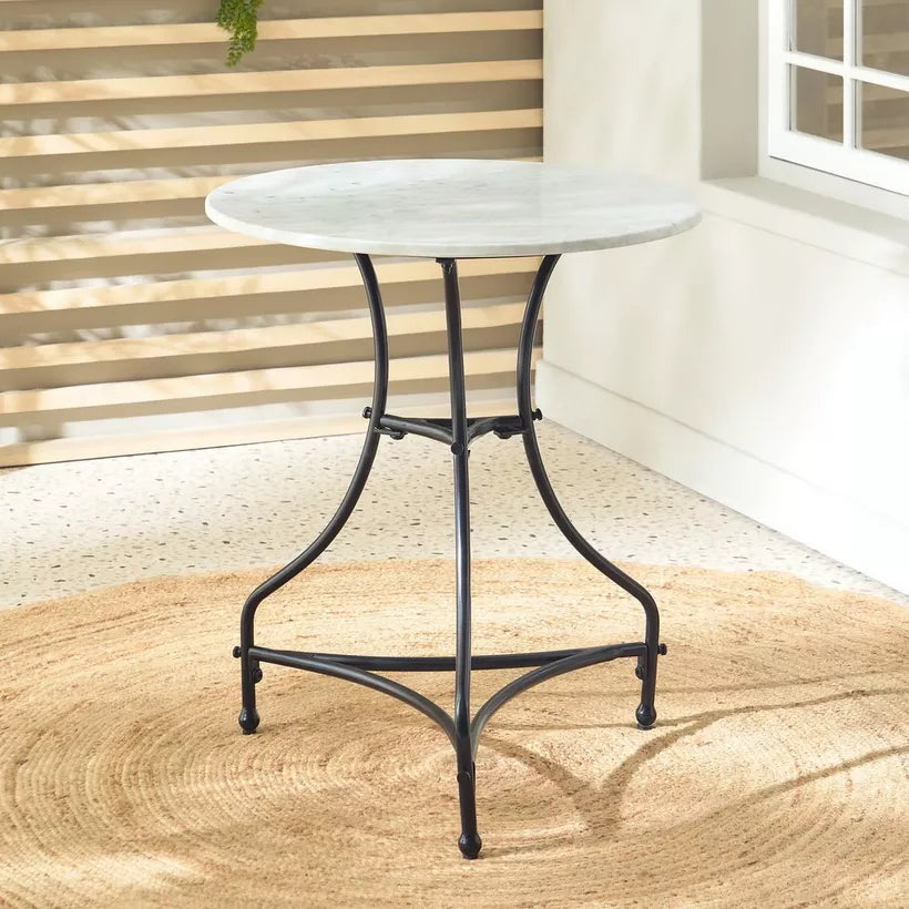 3-Piece Balcony Set, Marble Top & Stainless Steel Frame