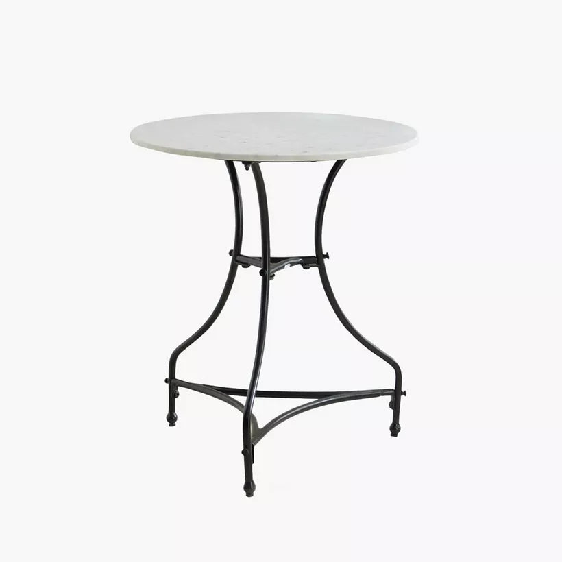 3-Piece Balcony Set, Marble Top & Stainless Steel Frame