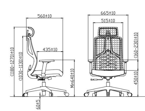 High Back Ergonomic Swivel Office Chair – Mesh Design with Adjustable Headrest & Lumbar Support