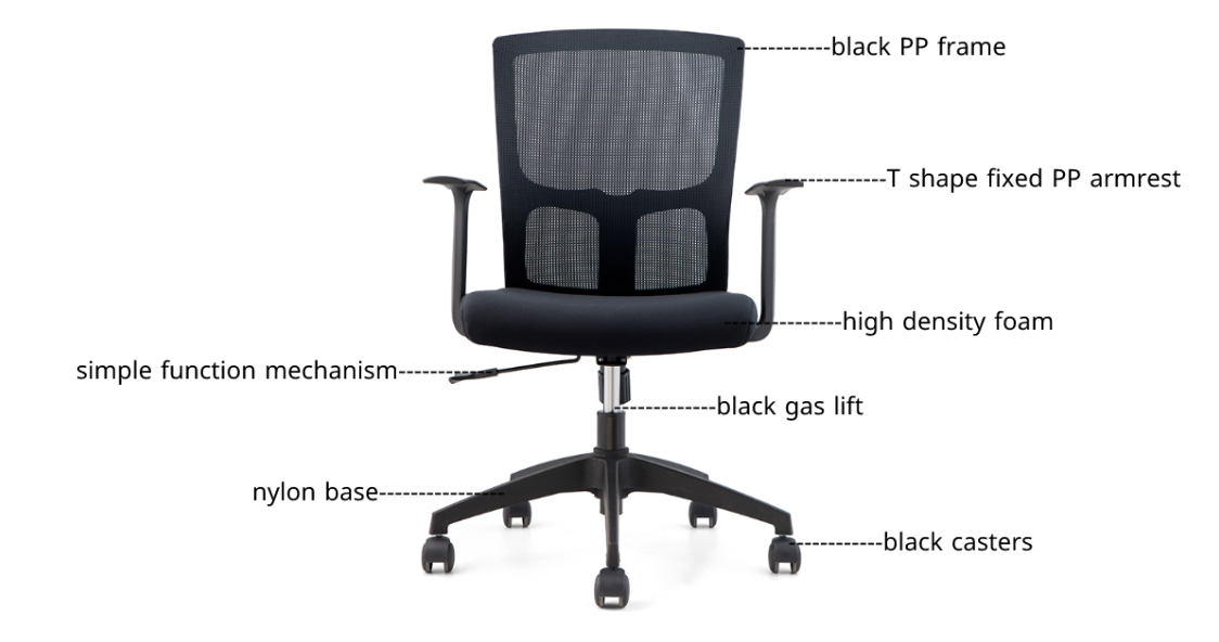 Medium Back Swivel Office Chair – Ergonomic Mesh Chair with Lumbar Support