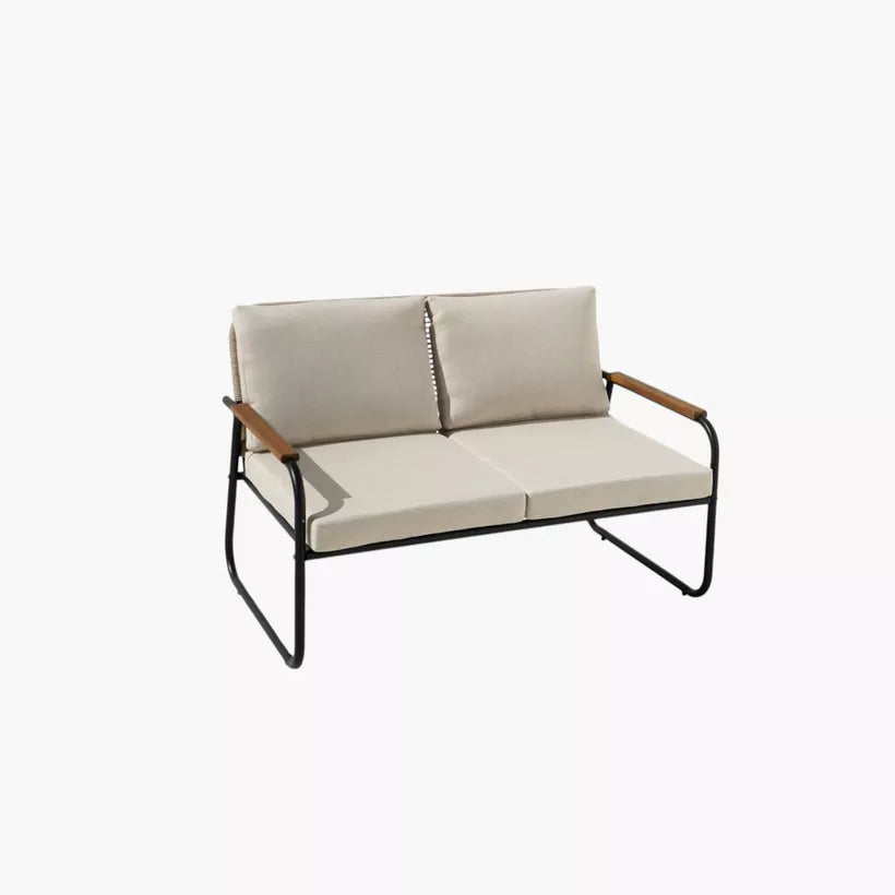4-Piece Outdoor Sofa Set – Steel Frame & Rope Detailing