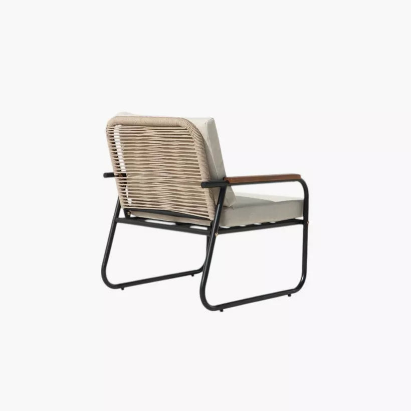 4-Piece Outdoor Sofa Set – Steel Frame & Rope Detailing