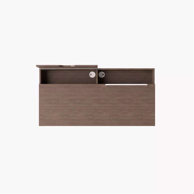 Modern Study Desk with 2 Drawers & Socket Tray – Melamine Finish
