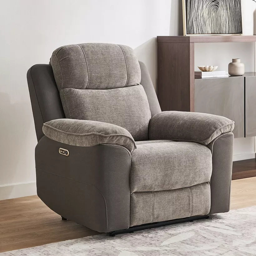 Elegant Armchair Electric Power Fabric Recliner