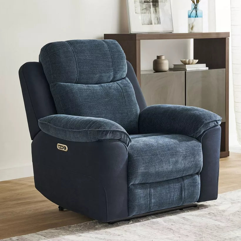 Elegant Armchair Electric Power Fabric Recliner