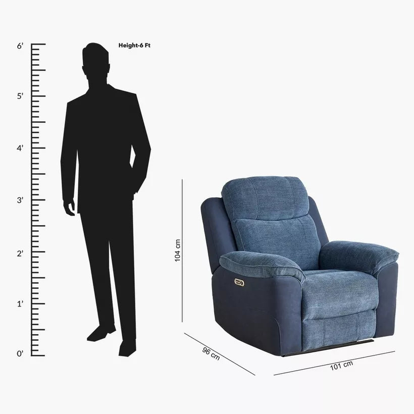 Elegant Armchair Electric Power Fabric Recliner