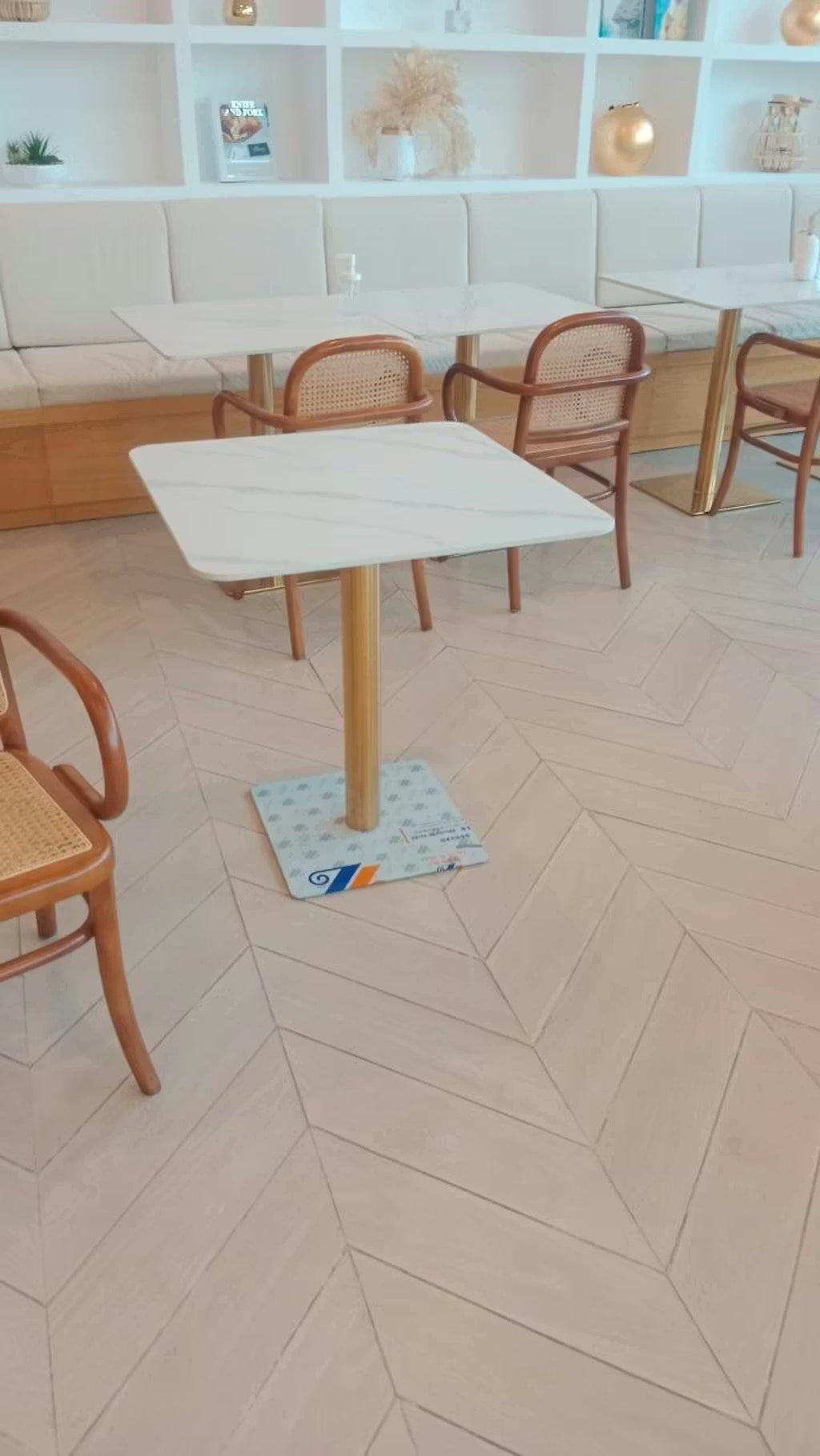 Square Ceramic Top Dining Table for Café & Restaurant