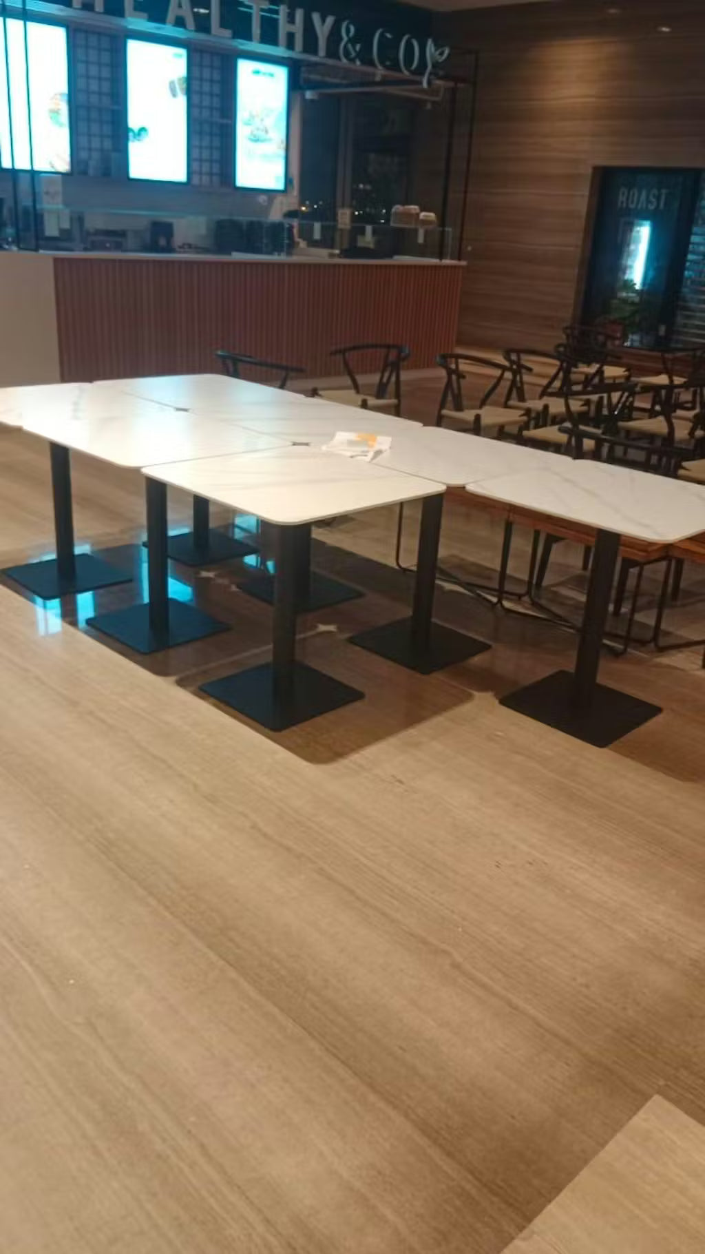 Square Ceramic Top Dining Table for Café & Restaurant