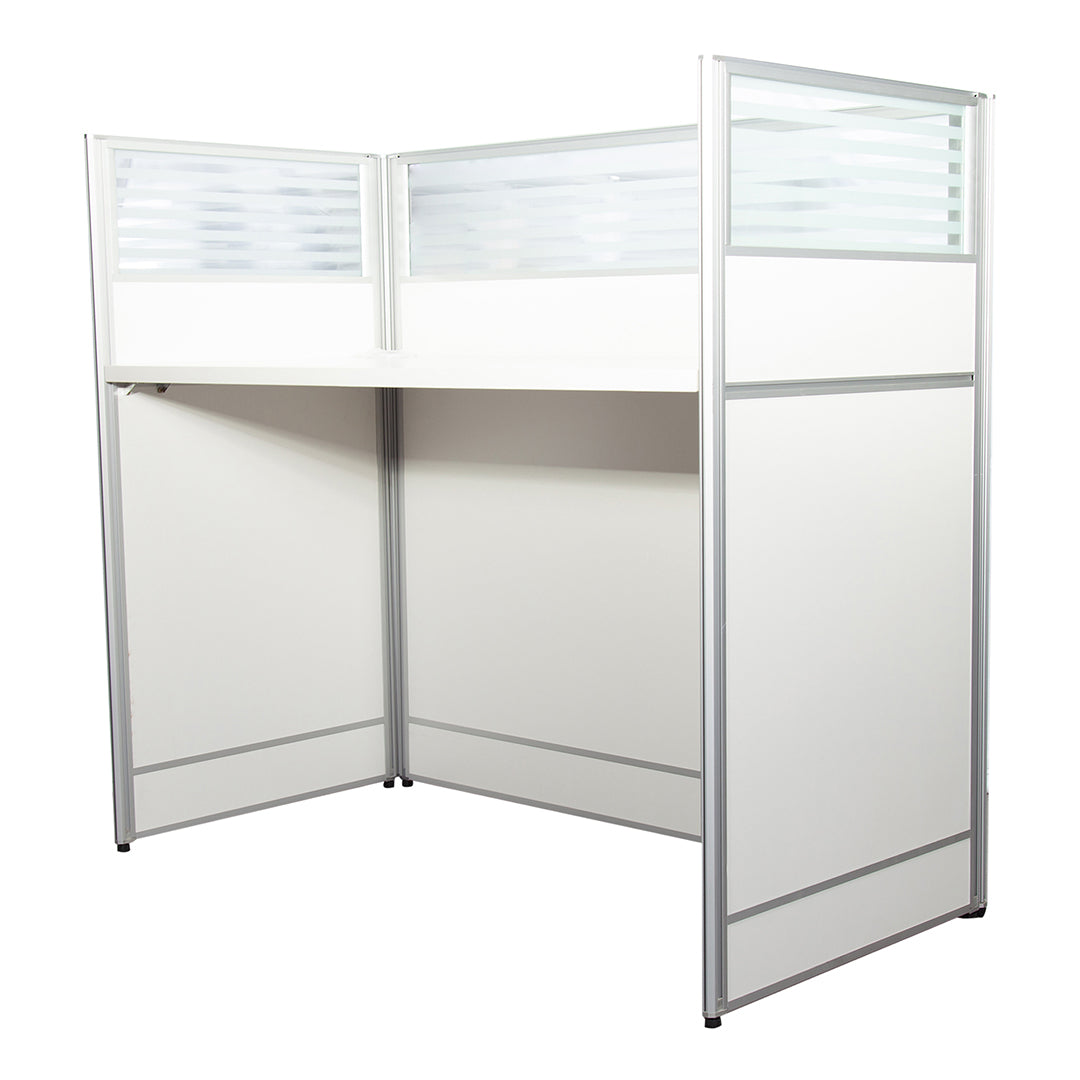 Modern Design Cubicle Works Station With 3-Door Movable Drawer - White-GCC Home Center