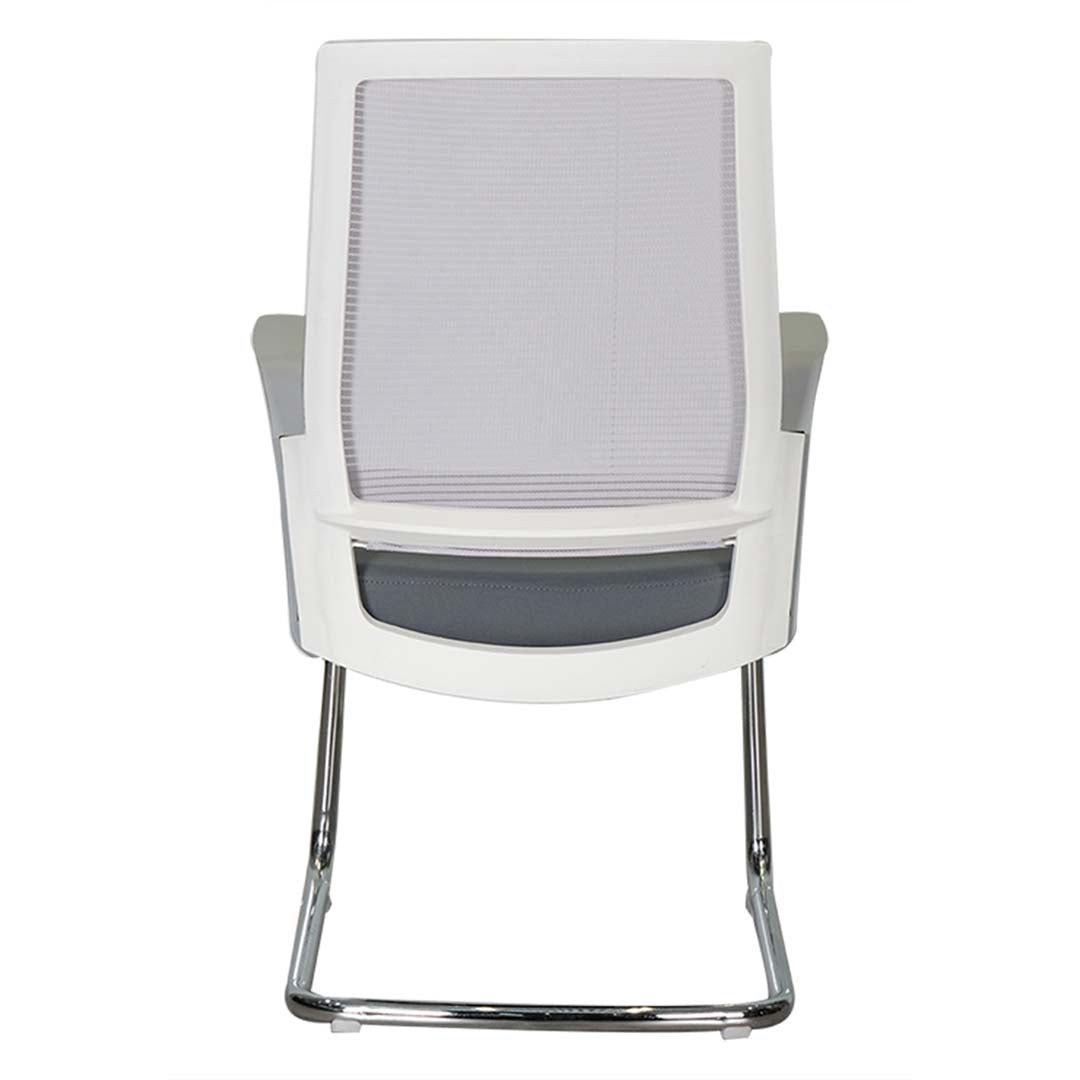 Office Visitor Chair With Armrests And Metal Leg - Grey-GCC Home Center