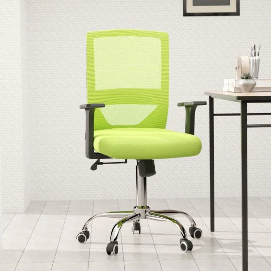 Medium Back Mesh Office chair with Lumbar Support Black-GCC Home Center