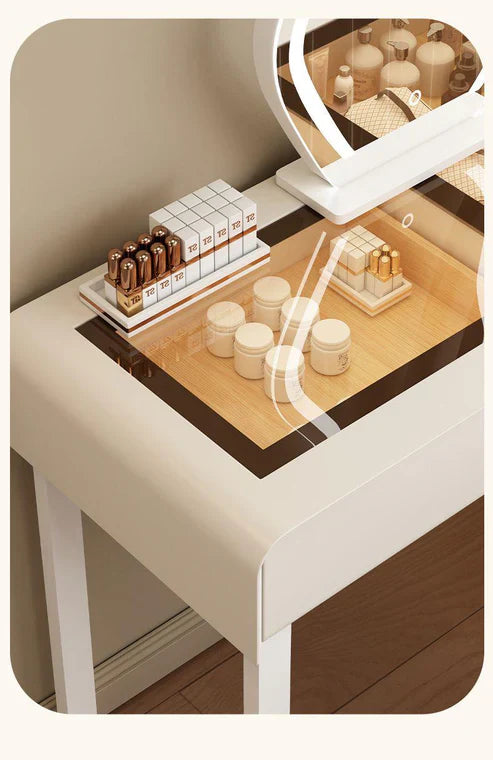 Modern Vanity Table Set with LED Mirror and Chair - Stylish Bedroom Dressing Table-GCC Home Center